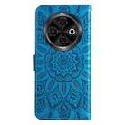 For Tecno Spark 30C Embossed Sunflower Leather Phone Case(Blue) - 3