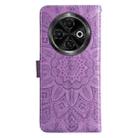 For Tecno Spark 30C Embossed Sunflower Leather Phone Case(Purple) - 3