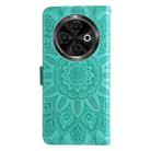 For Tecno Spark 30C Embossed Sunflower Leather Phone Case(Green) - 3