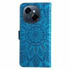 For Tecno Spark Go 1 / Pop 9 / Spark Go 2025 Embossed Sunflower Leather Phone Case(Blue) - 3