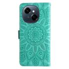 For Tecno Spark Go 1 / Pop 9 / Spark Go 2025 Embossed Sunflower Leather Phone Case(Green) - 3