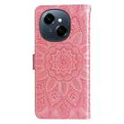 For Tecno Spark Go 1 / Pop 9 / Spark Go 2025 Embossed Sunflower Leather Phone Case(Pink) - 3