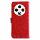 For Tecno Spark 30 4G Embossed Sunflower Leather Phone Case(Red) - 3