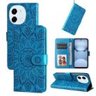 For Tecno Spark 30 5G / Pova 6 Neo 5G Embossed Sunflower Leather Phone Case(Blue) - 1