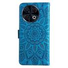 For Tecno Spark 30 Pro 4G Embossed Sunflower Leather Phone Case(Blue) - 3