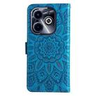 For Infinix Hot 40i Embossed Sunflower Leather Phone Case(Blue) - 3