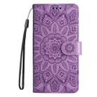 For Infinix Hot 50 4G Embossed Sunflower Leather Phone Case(Purple) - 2