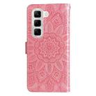 For Infinix Hot 50 4G Embossed Sunflower Leather Phone Case(Pink) - 3