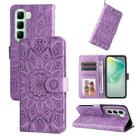 For Infinix Hot 50 5G Embossed Sunflower Leather Phone Case(Purple) - 1