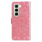 For Infinix Hot 50 5G Embossed Sunflower Leather Phone Case(Pink) - 3