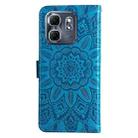 For Infinix Hot 50i / Smart 9 Embossed Sunflower Leather Phone Case(Blue) - 3