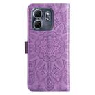 For Infinix Hot 50i / Smart 9 Embossed Sunflower Leather Phone Case(Purple) - 3