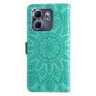 For Infinix Hot 50i / Smart 9 Embossed Sunflower Leather Phone Case(Green) - 3