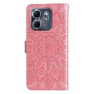 For Infinix Hot 50i / Smart 9 Embossed Sunflower Leather Phone Case(Pink) - 3