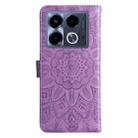 For Infinix Note 40 4G Embossed Sunflower Leather Phone Case(Purple) - 3