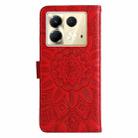 For Infinix Note 40 5G Embossed Sunflower Leather Phone Case(Red) - 3