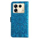 For Infinix Note 40 5G Embossed Sunflower Leather Phone Case(Blue) - 3