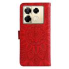 For Infinix Note 40 Pro 4G / 5G / Note 40 Pro+ Embossed Sunflower Leather Phone Case(Red) - 3