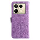 For Infinix Note 40 Pro 4G / 5G / Note 40 Pro+ Embossed Sunflower Leather Phone Case(Purple) - 3