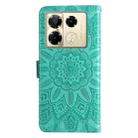 For Infinix Note 40 Pro 4G / 5G / Note 40 Pro+ Embossed Sunflower Leather Phone Case(Green) - 3