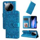 For Infinix Zero 40 4G / 5G Embossed Sunflower Leather Phone Case(Blue) - 1