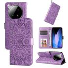 For Infinix Zero 40 4G / 5G Embossed Sunflower Leather Phone Case(Purple) - 1