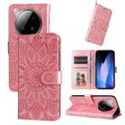 For Infinix Zero 40 4G / 5G Embossed Sunflower Leather Phone Case(Pink) - 1