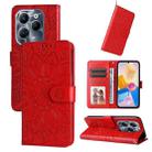 For Infinix Hot 40 / Hot 40 Pro Embossed Sunflower Leather Phone Case(Red) - 1