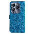 For Infinix Hot 40 / Hot 40 Pro Embossed Sunflower Leather Phone Case(Blue) - 3