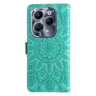 For Infinix Hot 40 / Hot 40 Pro Embossed Sunflower Leather Phone Case(Green) - 3