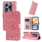 For Infinix Hot 40 / Hot 40 Pro Embossed Sunflower Leather Phone Case(Pink) - 1