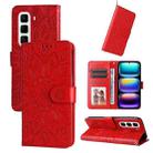 For Infinix Hot 50 Pro+ 4G Embossed Sunflower Leather Phone Case(Red) - 1