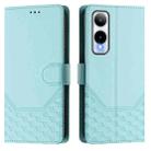 For Cricket Icon 6 Honeycomb Embossing RFID Leather Phone Case(Mint Green) - 2