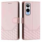 For Cricket Icon 6 Honeycomb Embossing RFID Leather Phone Case(Pink) - 2