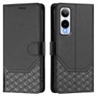 For Cricket Icon 6 Honeycomb Embossing RFID Leather Phone Case(Black) - 2