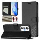 For Cubot Max 5 Honeycomb Embossing RFID Leather Phone Case(Black) - 1