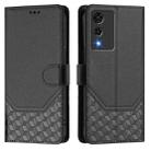For Cubot A10 Honeycomb Embossing RFID Leather Phone Case(Black) - 2