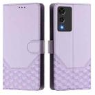 For Cubot A10 Honeycomb Embossing RFID Leather Phone Case(Light Purple) - 2