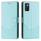 For Cubot P50 Honeycomb Embossing RFID Leather Phone Case(Mint Green) - 2