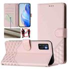 For Cubot P50 Honeycomb Embossing RFID Leather Phone Case(Pink) - 1