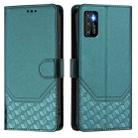 For Cubot P50 Honeycomb Embossing RFID Leather Phone Case(Peacock Green) - 2