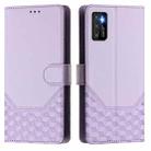 For Cubot P50 Honeycomb Embossing RFID Leather Phone Case(Light Purple) - 2