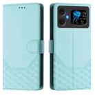 For Cubot A20 Honeycomb Embossing RFID Leather Phone Case(Mint Green) - 2