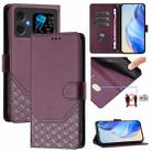 For Cubot A20 Honeycomb Embossing RFID Leather Phone Case(Violet) - 1