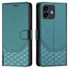 For Cubot Note 40 Honeycomb Embossing RFID Leather Phone Case(Peacock Green) - 2