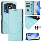 For Cubot A30 Honeycomb Embossing RFID Leather Phone Case(Mint Green) - 1
