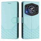 For Cubot A30 Honeycomb Embossing RFID Leather Phone Case(Mint Green) - 2