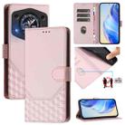 For Cubot A30 Honeycomb Embossing RFID Leather Phone Case(Pink) - 1
