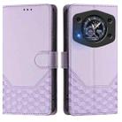 For Cubot A30 Honeycomb Embossing RFID Leather Phone Case(Light Purple) - 2
