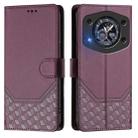 For Cubot A30 Honeycomb Embossing RFID Leather Phone Case(Violet) - 2